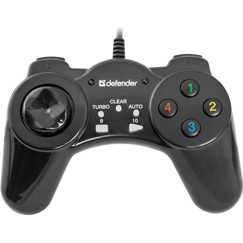 Проводной геймпад DEFENDER Vortex USB, 13 кнопок, черный  (1/20/40)
