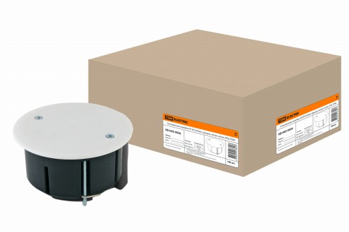 Установочная коробка СП D73х45мм, крышка, метал. лапки, IP20, TDM (1/160)