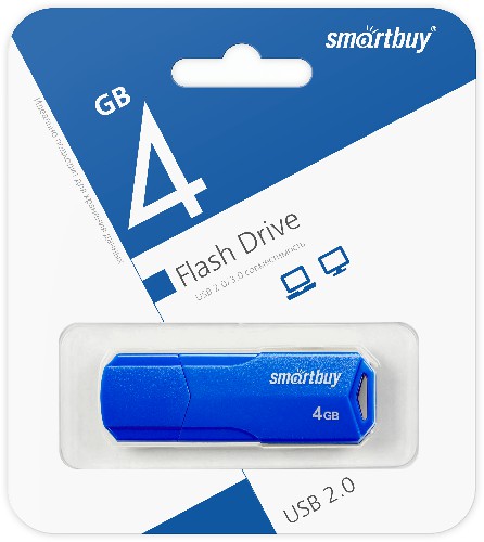 USB  4GB  Smart Buy  Clue  синий