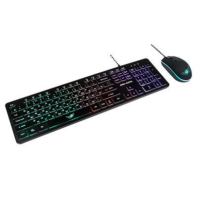 Комплект проводной Клавиатура + Мышь DIALOG KMGK-1707U BLACK Gan-Kata, RGB подсветка, черная (1/5/10