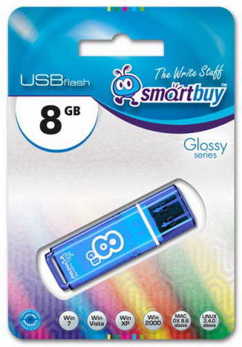 USB  8GB  Smart Buy  Glossy  синий