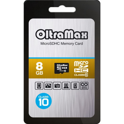 MicroSD  8GB  OltraMax Class 10 без адаптера