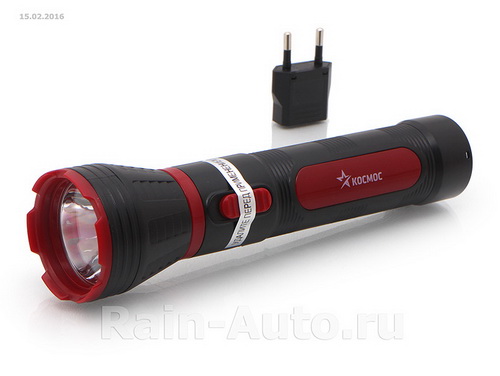 Фонарь КОСМОС светодиодный KOCAcc103LED аккумуляторный, 2 режима 1W LED, 500mAh, прямая зарядка от 2