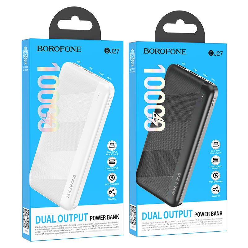Аккумулятор внешний Borofone BJ27, Pindar, 10000mAh, цвет: чёрный (1/66)