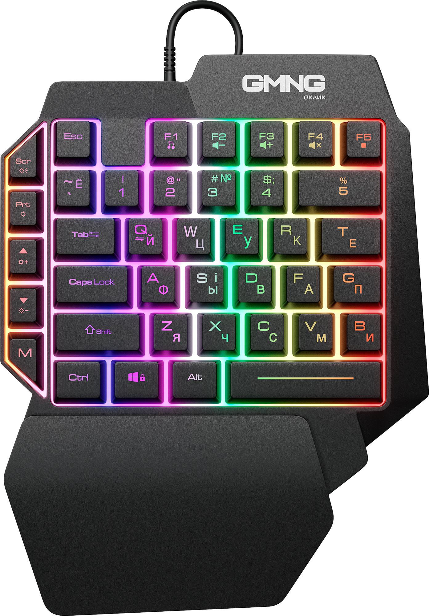 Игровой блок OKLICK 705GK, USB for gamer LED (подставка для запястий), черная (1/40)