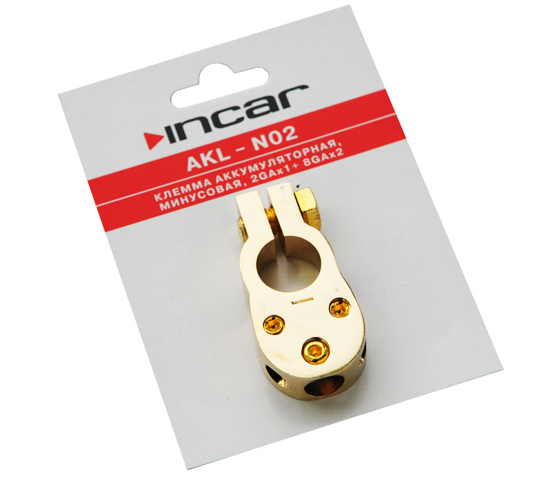 INCAR AKL-N02  клемма аккумул минусовая 2GAx1 - 8GAx2