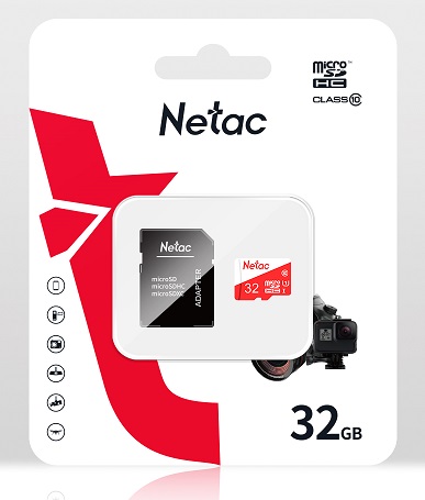 MicroSD  32GB  Netac  P500  Eco  Class 10 + SD адаптер