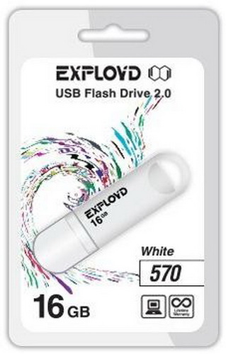 USB  16GB  Exployd  570  белый