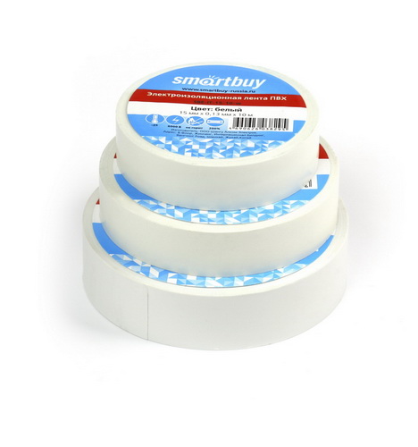 Изолента SMARTBUY 0,13х15мм, 10 метров, белая (SBE-IT-15-10-w) (10/500)