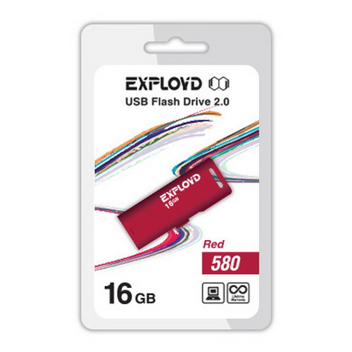 USB  16GB  Exployd  580  красный