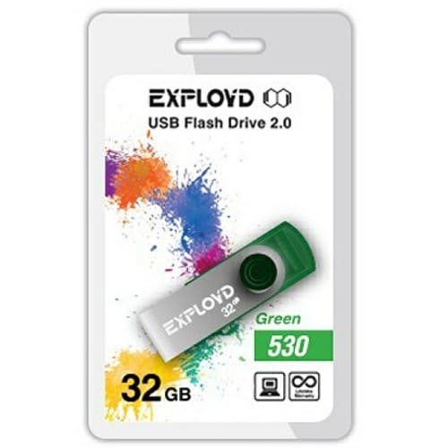 USB  32GB  Exployd  530  зелёный