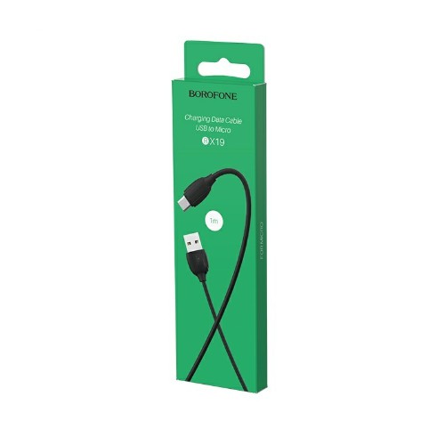Кабель USB - микро USB Borofone BX19 Benefit, 1.0м, круглый, 2.0A, ПВХ, цвет: чёрный (1/648)