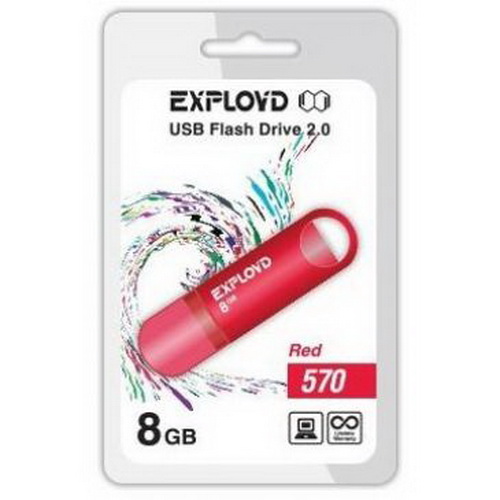 USB  8GB  Exployd  570  красный