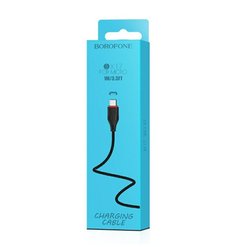 Кабель USB - микро USB Borofone BX17 Enjoy, 1.0м, круглый, 2.0A, ПВХ, цвет: чёрный (1/648)