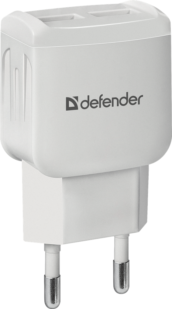 Адаптер сетевой Defender EPA-13, белый, 2xUSB, 5V/2.1А, пакет (1/200)