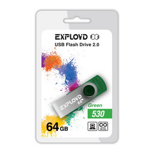 USB  64GB  Exployd  530  зелёный