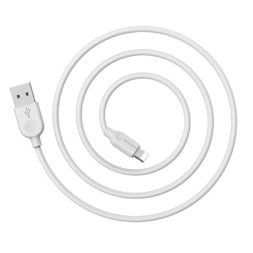 Кабель USB - 8 pin Borofone BX14, LinkJet, 3.0м, круглый, 2.0A, ПВХ, цвет: белый (1/360)
