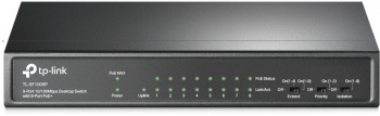 Коммутатор TP-LINK TL-SF1009P 9x100Mb 8PoE+ 65W неуправляемый (1/12)