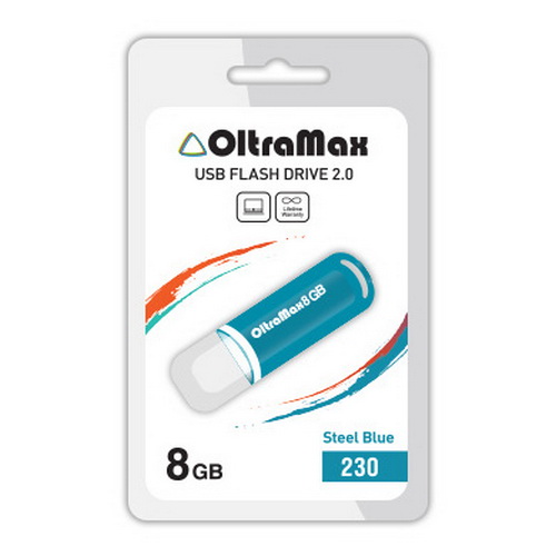 USB  8GB  OltraMax  230  стальной синий