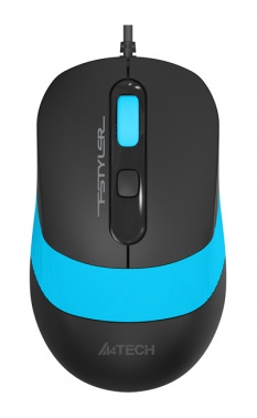 Мышь проводная A4TECH Fstyler FM10 (1600dpi) USB (4but), черный/синий (1/60)