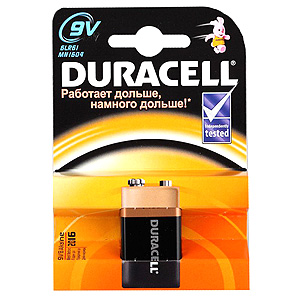 Элемент питания DURACELL  6LR61   (крона)  BL1  BASIC  (1/10/6160)