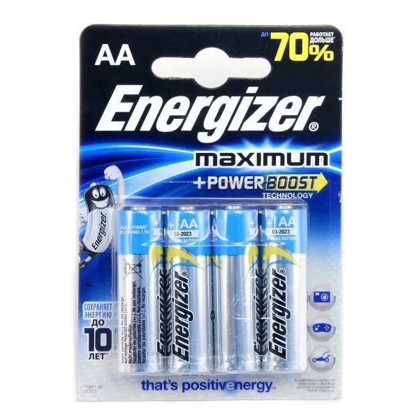 Элемент питания ENERGIZER  LR6 MAX PLUS (4 бл)   (96)