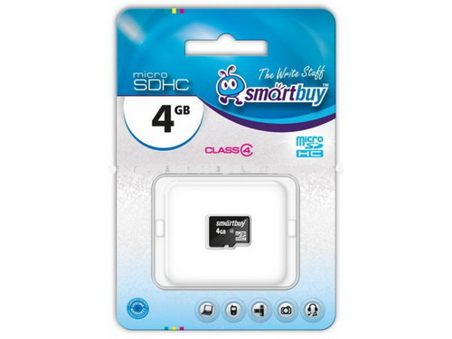 MicroSD  4GB  Smart Buy Class  4 без адаптера