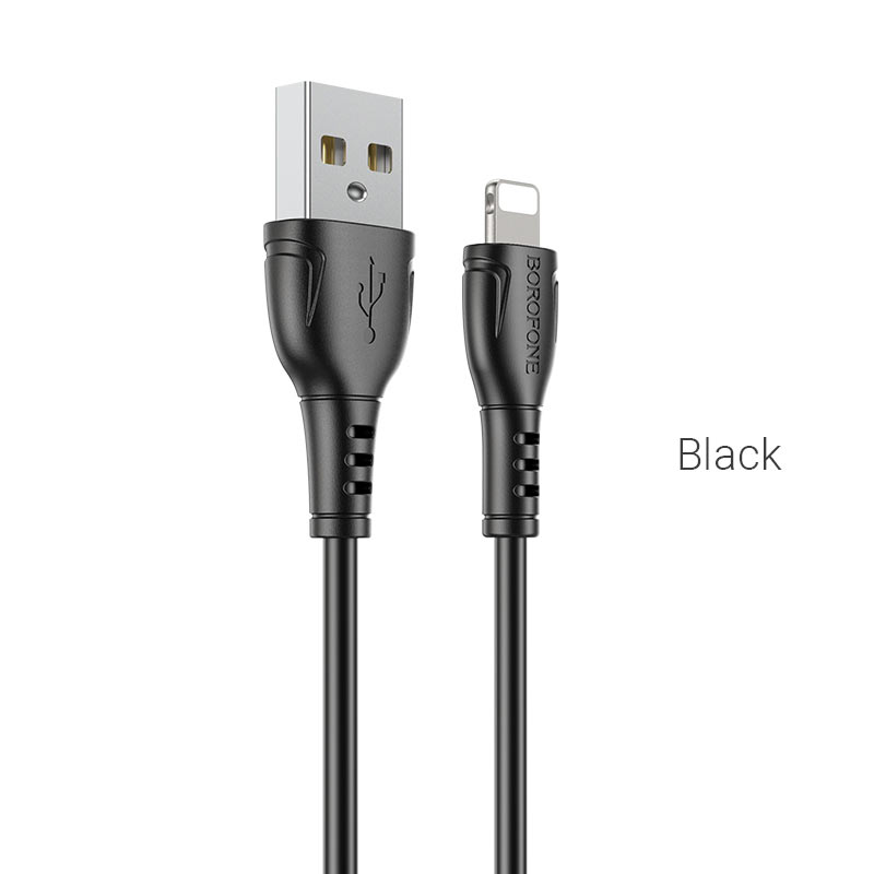 Кабель USB - 8 pin Borofone BX51, 1.м, 2.4A, пластик, цвет: черный (1/360)