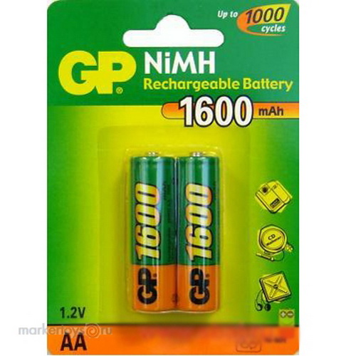 Аккумулятор GP  R6 (1600 mAh) (2бл)   (2/20/160)