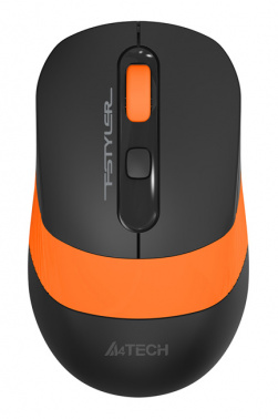 Беспроводная мышь A4TECH Fstyler FG10S (2000dpi) silent, черный/оранжевый (1/60)