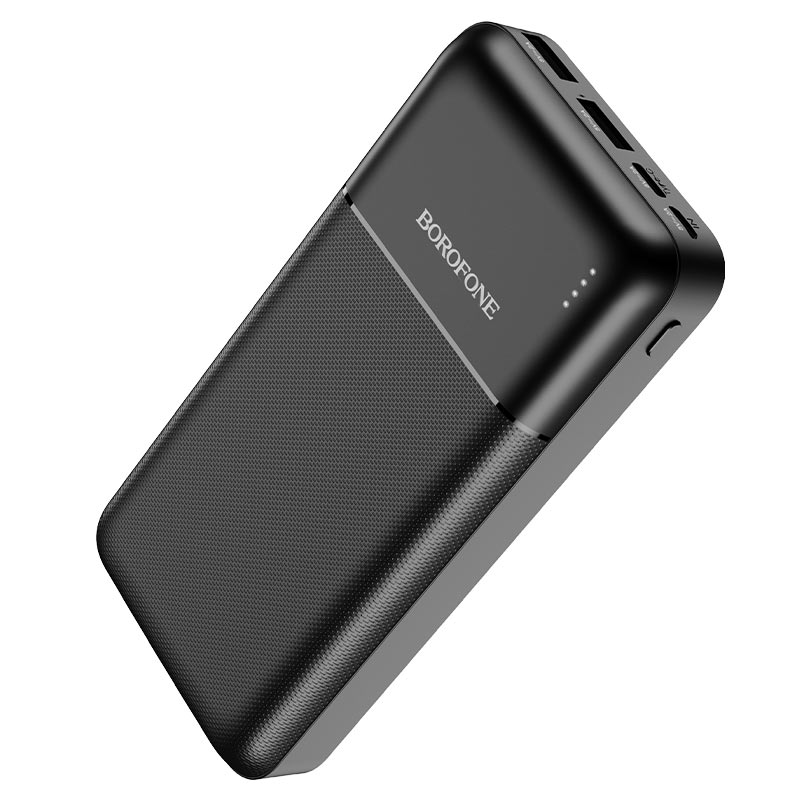 Аккумулятор внешний Borofone BJ16A, Cube, 20000mAh, пластик, 2 USB выхода, Type-C, 2.0A, цвет: чёрны