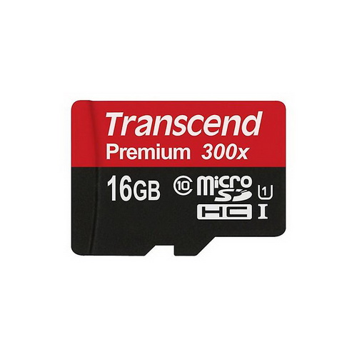 MicroSD  16GB  Transcend Class 10  UHS-I (300x) без адаптера