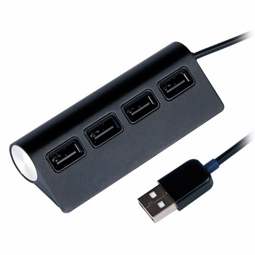 Разветвитель RITMIX CR-2400, черный, USB 2.0, 4 порта (1/100)