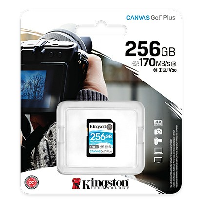 SDXC  256GB  Kingston Class 10 UHS-I U3 V30 Canvas Go Plus (170/90 Mb/s)