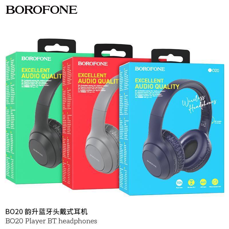 Наушники полноразмерные Borofone BO20 Player, беспроводные, bluetooth 5.3, AUX, цвет: чёрный (1/60)