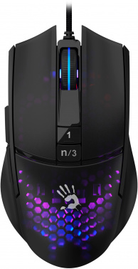 Мышь проводная игровая A4TECH Bloody L65 Max (12000dpi) USB, черный/фиолетовый (1/20)