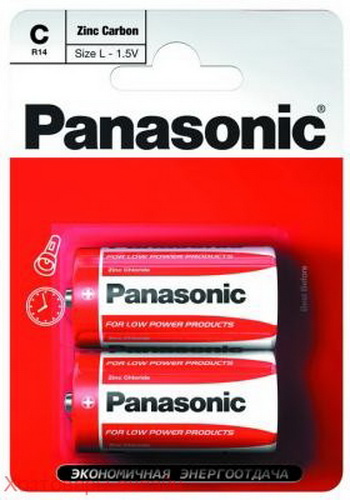 Элемент питания PANASONIC  R14 Zinc Carbon (2 бл)   (24/120)