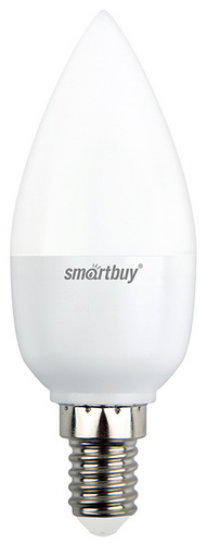 Лампа светодиодная SMARTBUY C37 7Вт 220V 6000K E27 (свеча, холодный дневной свет) (10/100)