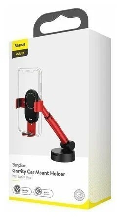 Держатель автомобильный Baseus, SUYL-JY09,  Simplism, для смартфона, алюминий, торпедо, лобовое стек