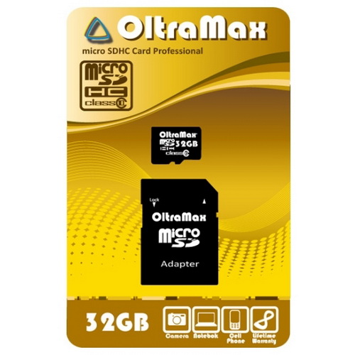 MicroSD  32GB  OltraMax Class 10 + SD адаптер