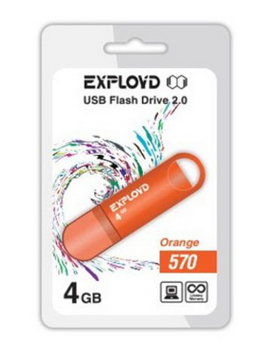 USB  4GB  Exployd  570  оранжевый