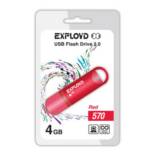 USB  4GB  Exployd  570  красный