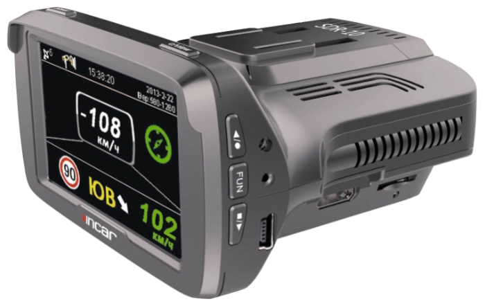INCAR SDR-10  видеорегистратор + Радар-детектор стрелка