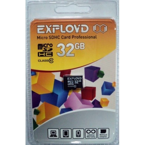 MicroSD  32GB  Exployd Class 10 без адаптера