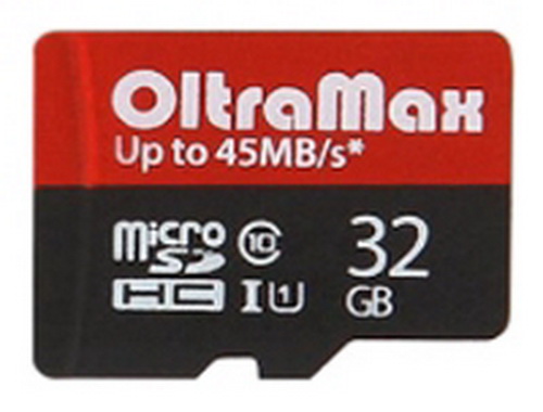 MicroSD  32GB  OltraMax Class 10  Elite UHS-I (45 Mb/s) + SD адаптер